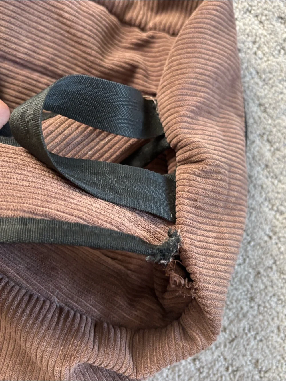 New York & Company Brown Corduroy Backpack with Star Patch